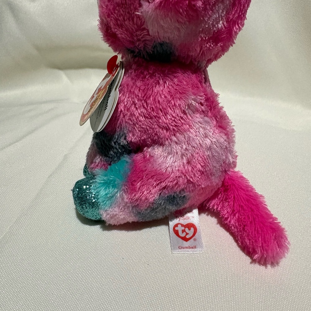 Pink and Blue Unicorn Plush Toy, TY BEANNIE - Picture 4 of 5